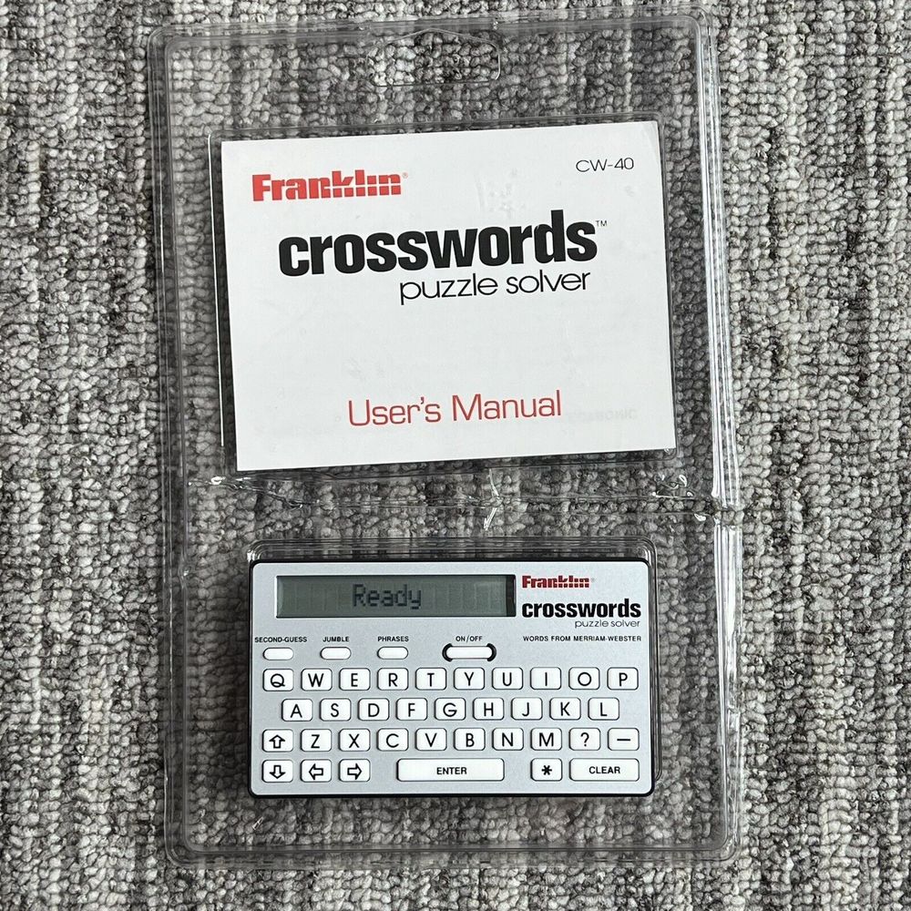 Vintage Franklin Crosswords Puzzle Solver CW-40 Handheld Electronic New Open Box